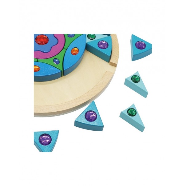 Mandala brillant de fusta