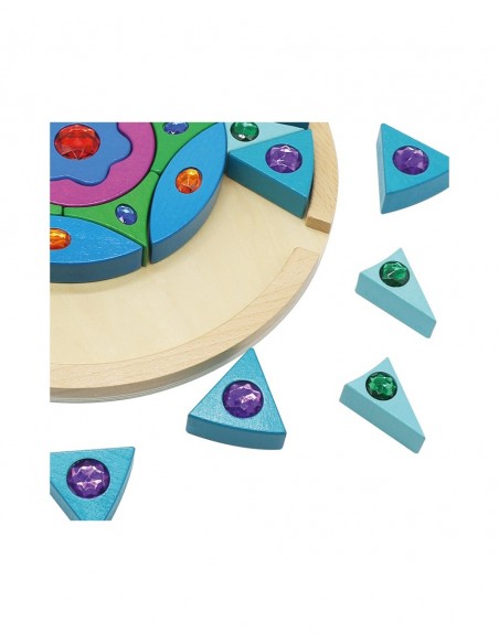 Mandala brillante de madera