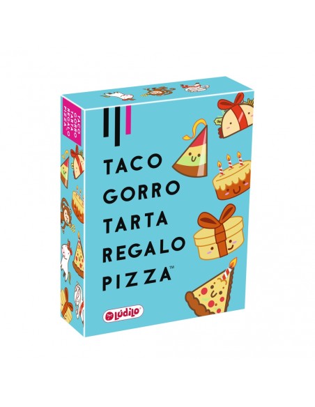 Taco, gorro, pastel, regalo, pizza - Joc de cartes