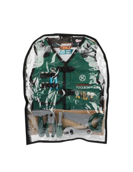 Disfraz de carpintero con chaleco y herramientas