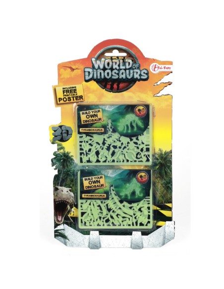 Montar dinosaurio que brilla en la oscuridad