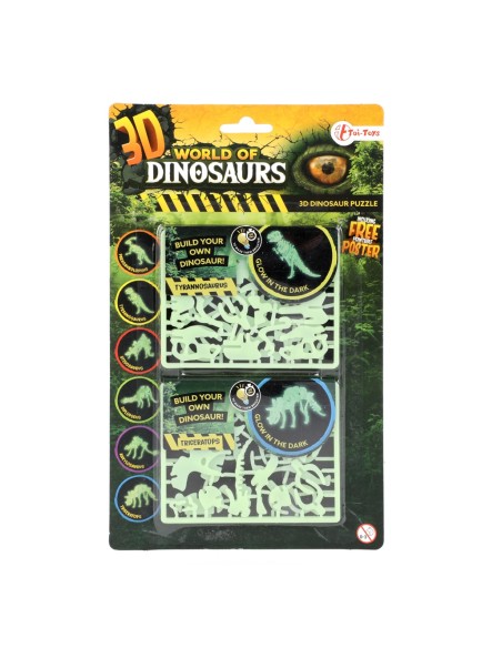 Montar dinosaurio que brilla en la oscuridad