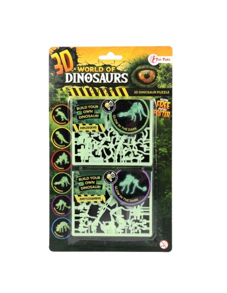 Montar dinosaurio que brilla en la oscuridad