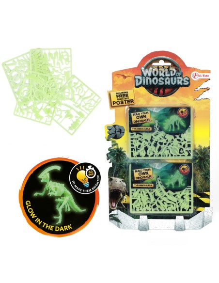 Montar dinosaurio que brilla en la oscuridad