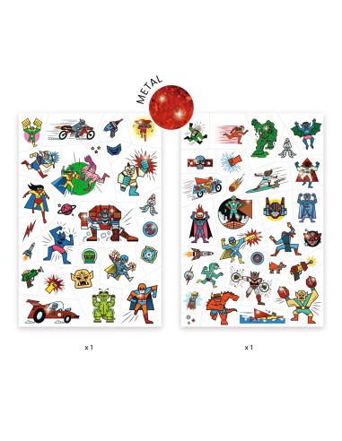 Tatuajes infantiles - Héroes VS Villanos