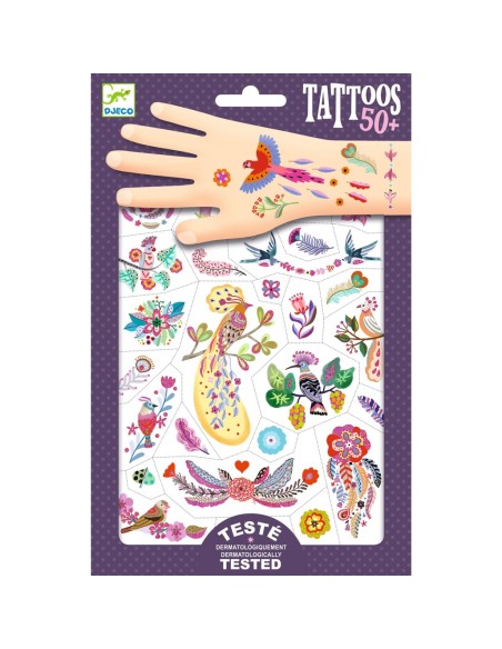 Tatuajes infantiles - Pájaros brillantes