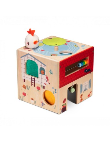Cubo de actividades de madera - La...