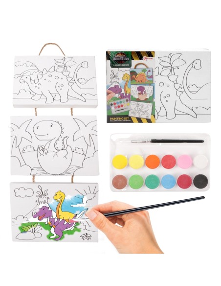 Pintar cuadros con acuarelas - Dinosaurios 3 uds.