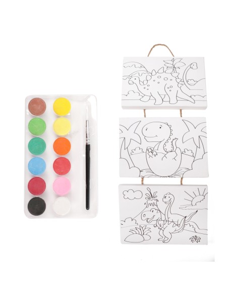 Pintar cuadros con acuarelas - Dinosaurios 3 uds.