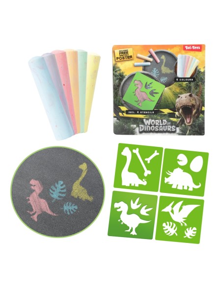 Tizas y plantillas de dinosaurios