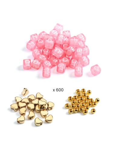 1000 perlas del alfabeto doradas