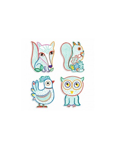 Pinta para revelar - Animales del bosque