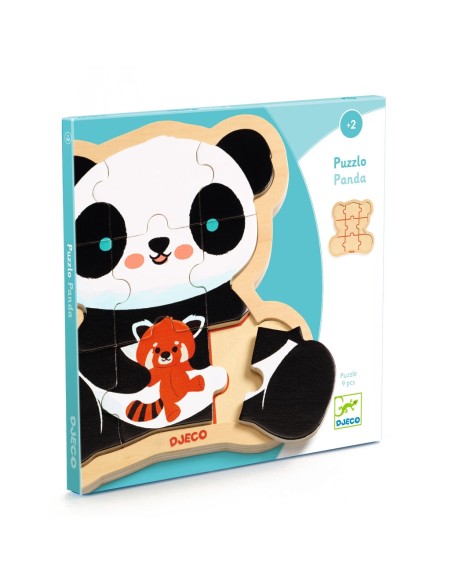 Puzle Panda 9 pcs - Puzle de fusta per encaixar