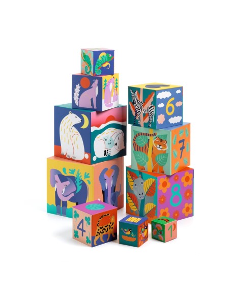 10 cubos animales salvajes - Primera edad