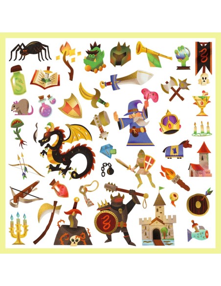 Stickers metalizados Fantasía Medieval - 160 uds.