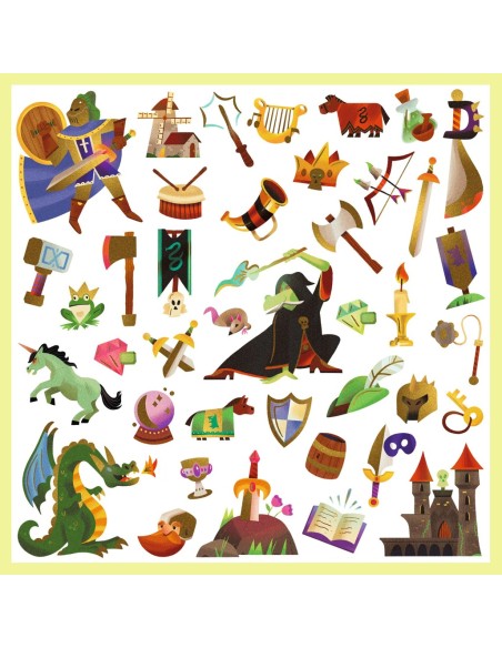 Stickers metalizados Fantasía Medieval - 160 uds.