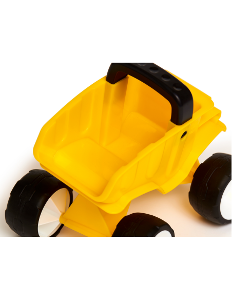 Camión volquete amarillo