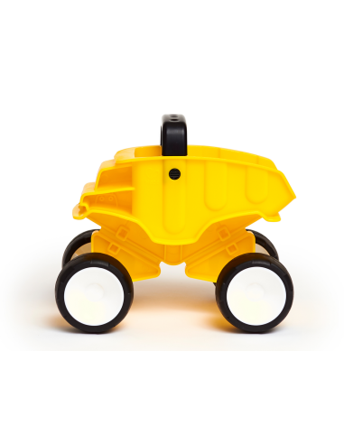 Camión volquete amarillo