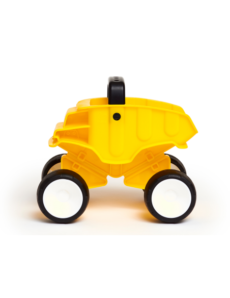 Camión volquete amarillo