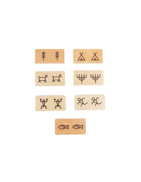 Dominó con dibujos ancestrales