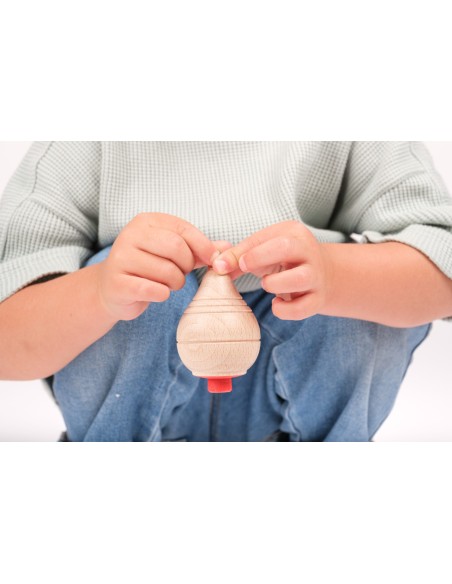 Peonza de madera con cordel