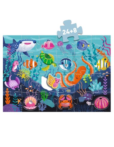 Puzle Gigante Tactilo Mar - 28+4 pzs.
