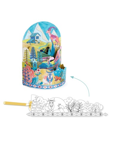 Colorear Diorama En la cima del Mundo