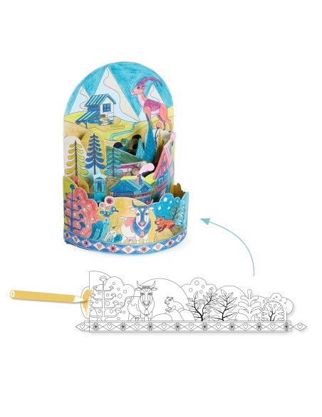 Colorear Diorama En la cima del Mundo