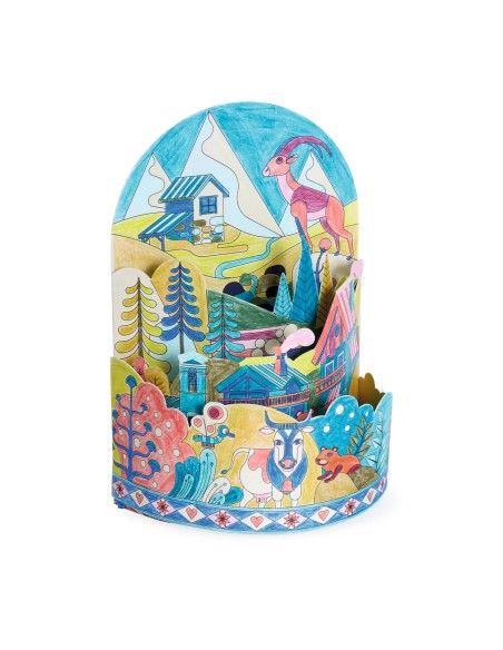 Colorear Diorama En la cima del Mundo