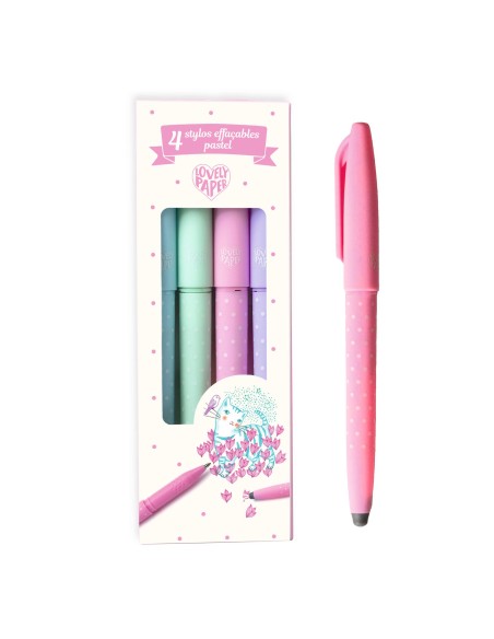 4 bolígrafos borrables - Colores pastel