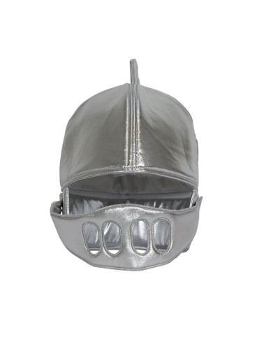 Casco de caballero plateado