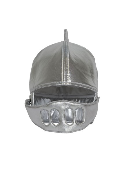 Casco de caballero plateado