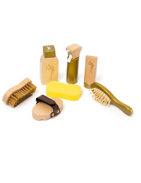 Set de limpieza de caballos de madera