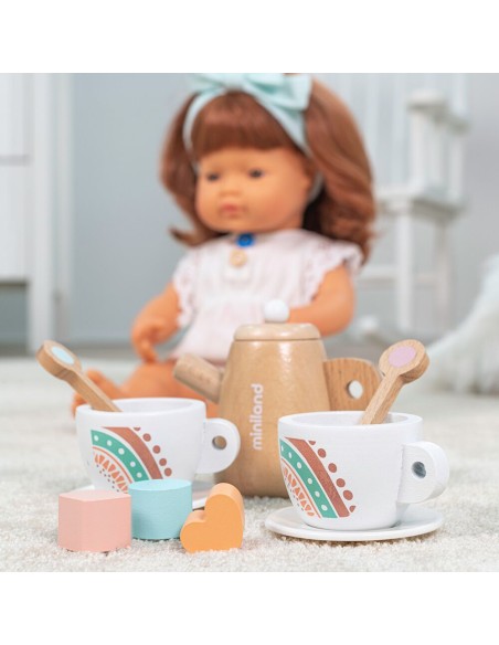 Conjunto de té de madera para muñecas