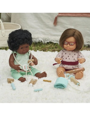 maletí de metge de fusta de joguina