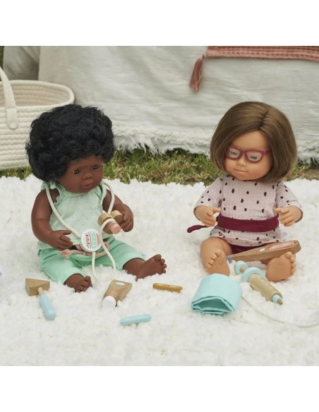 maletí de metge de fusta de joguina