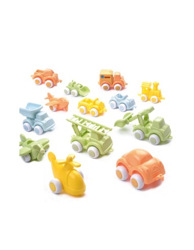 Vehicles de joguina de colors pastel...