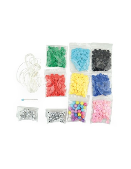 Manualidad Pulseras de cuentas y lentejuelas