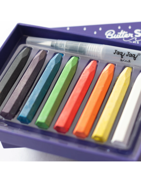 Jaq Jaq Bird Tizas ButterStix Aquarelle - 8 unidades