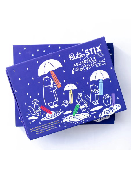 Jaq Jaq Bird Tizas ButterStix Aquarelle - 8 unidades