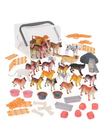 Cubo marrón Perro y Gato - 60 piezas