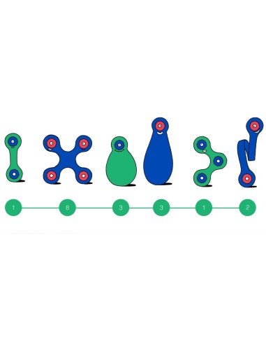 Clixo Itsy Pack Verde/Azul - 18 piezas