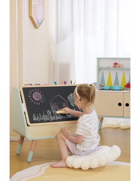 Taula de dibuix i biblioteca 2 en 1