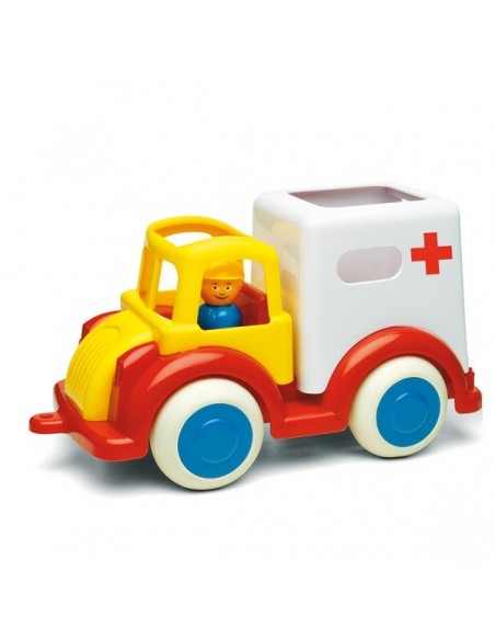 Ambulancia de juguete con 2 personajes