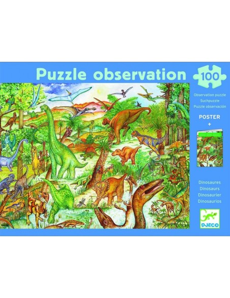 Puzzle de observación Dinosaurios - 100 pzs